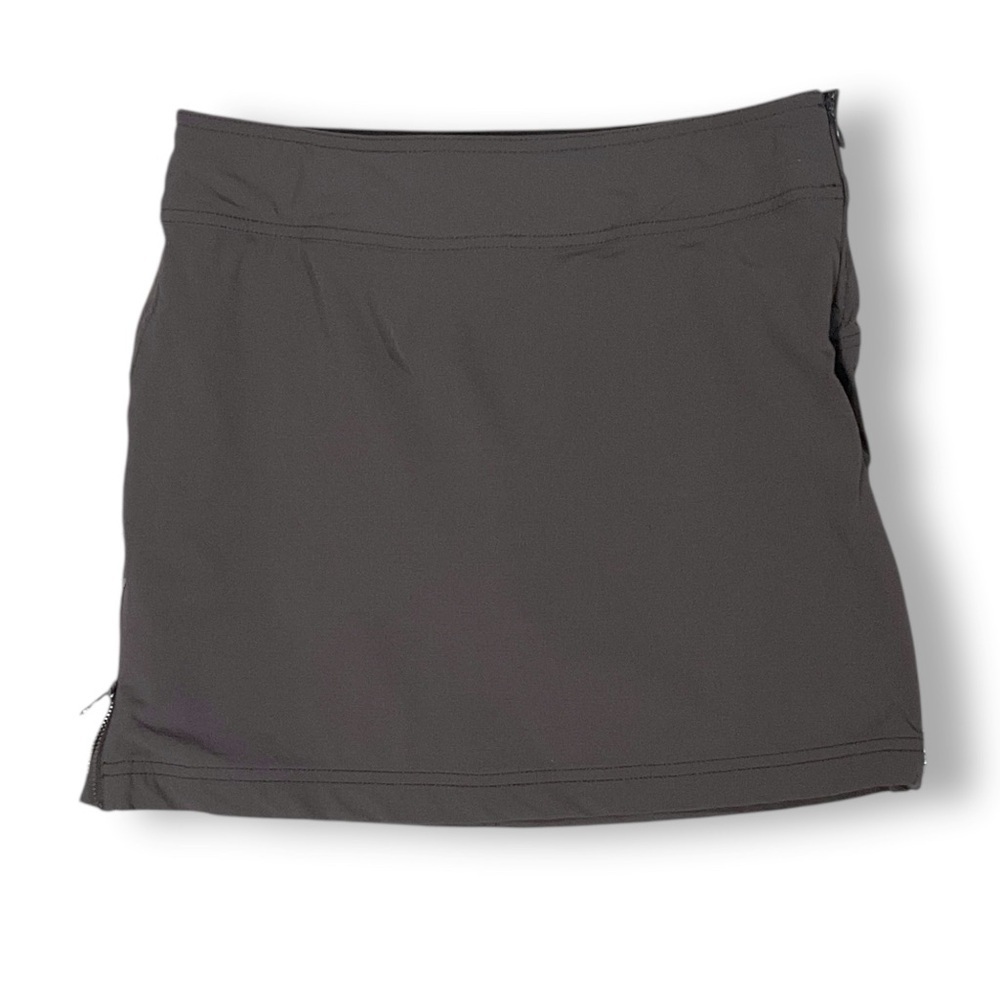 Athleta Jenner Skort Sz 0 Stretch Zip Pocket Neutral Brown Active Athletic Athle